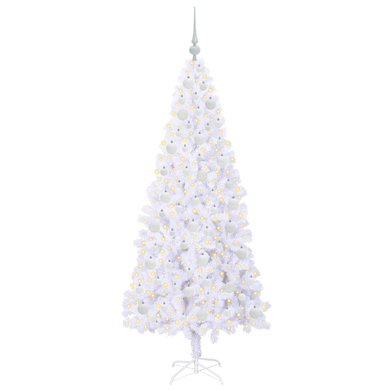 vidaXL Artificial Christmas Tree with Stand White 180 cm PVC and Steel - 53438
