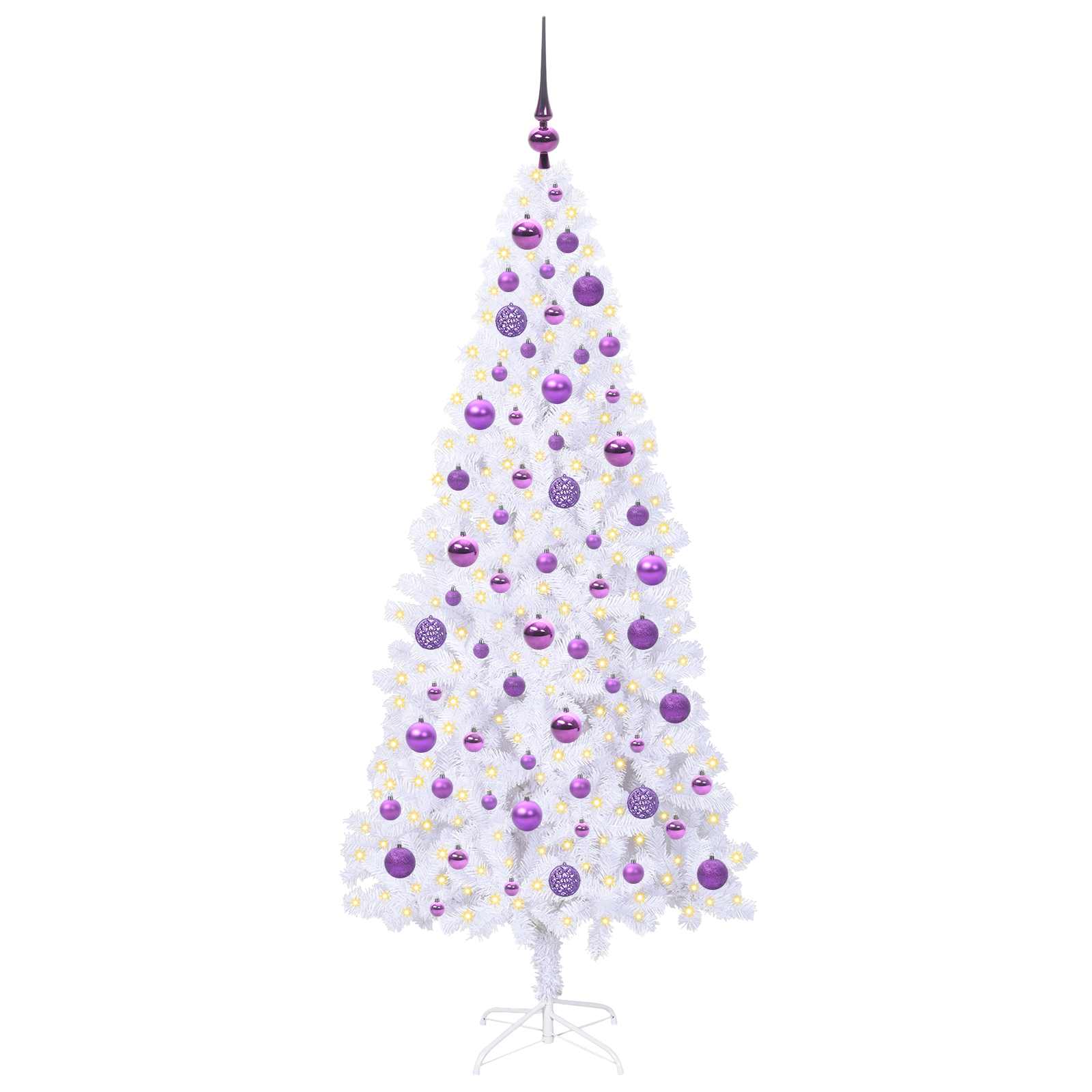 vidaXL Artificial Christmas Tree with Stand White 180 cm PVC and Steel - 53439
