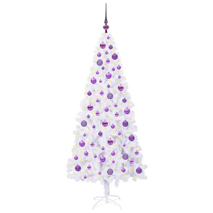 vidaXL Artificial Christmas Tree with Stand White 180 cm PVC and Steel - 53439