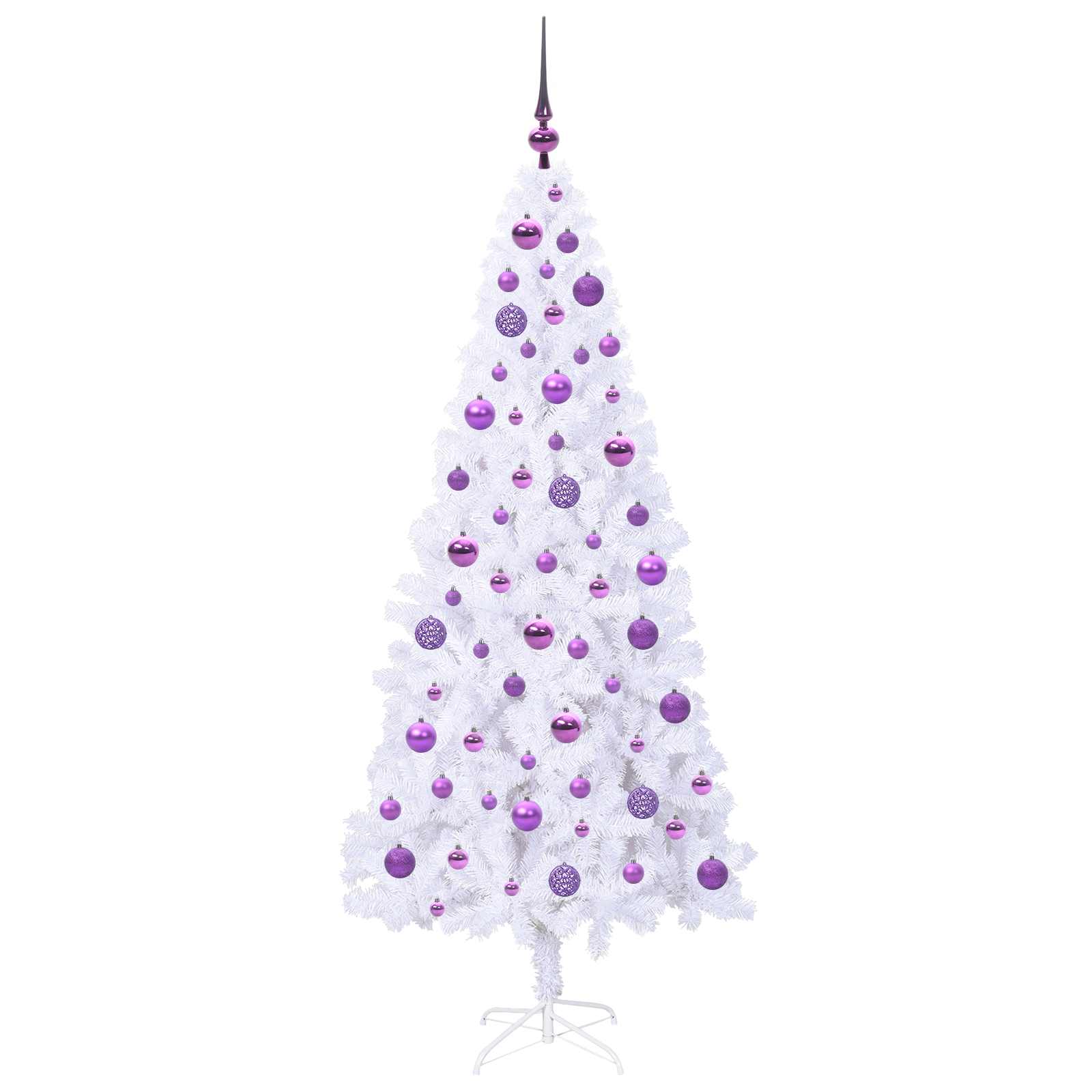 vidaXL Artificial Christmas Tree with Stand White 180 cm PVC and Steel - 53439