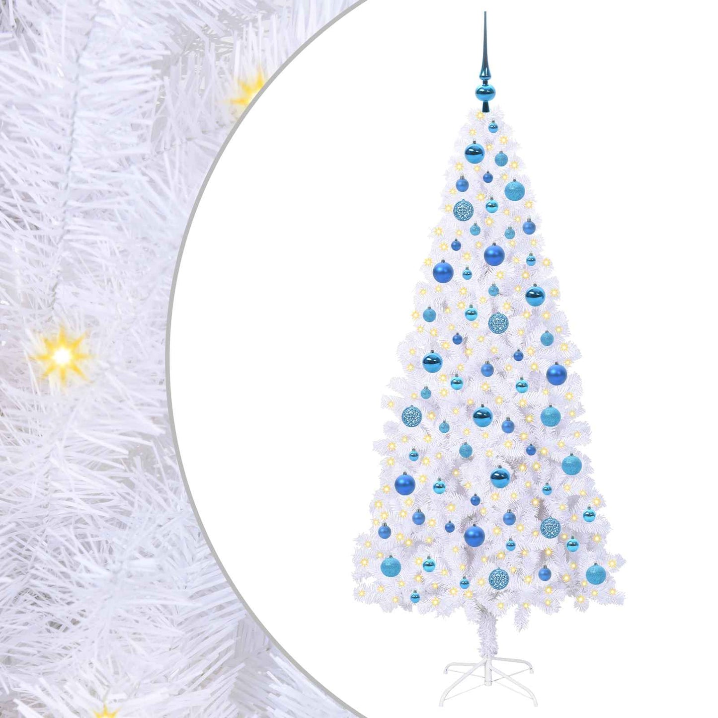 vidaXL Artificial Christmas Tree with Stand White 180 cm PVC and Steel - 53450