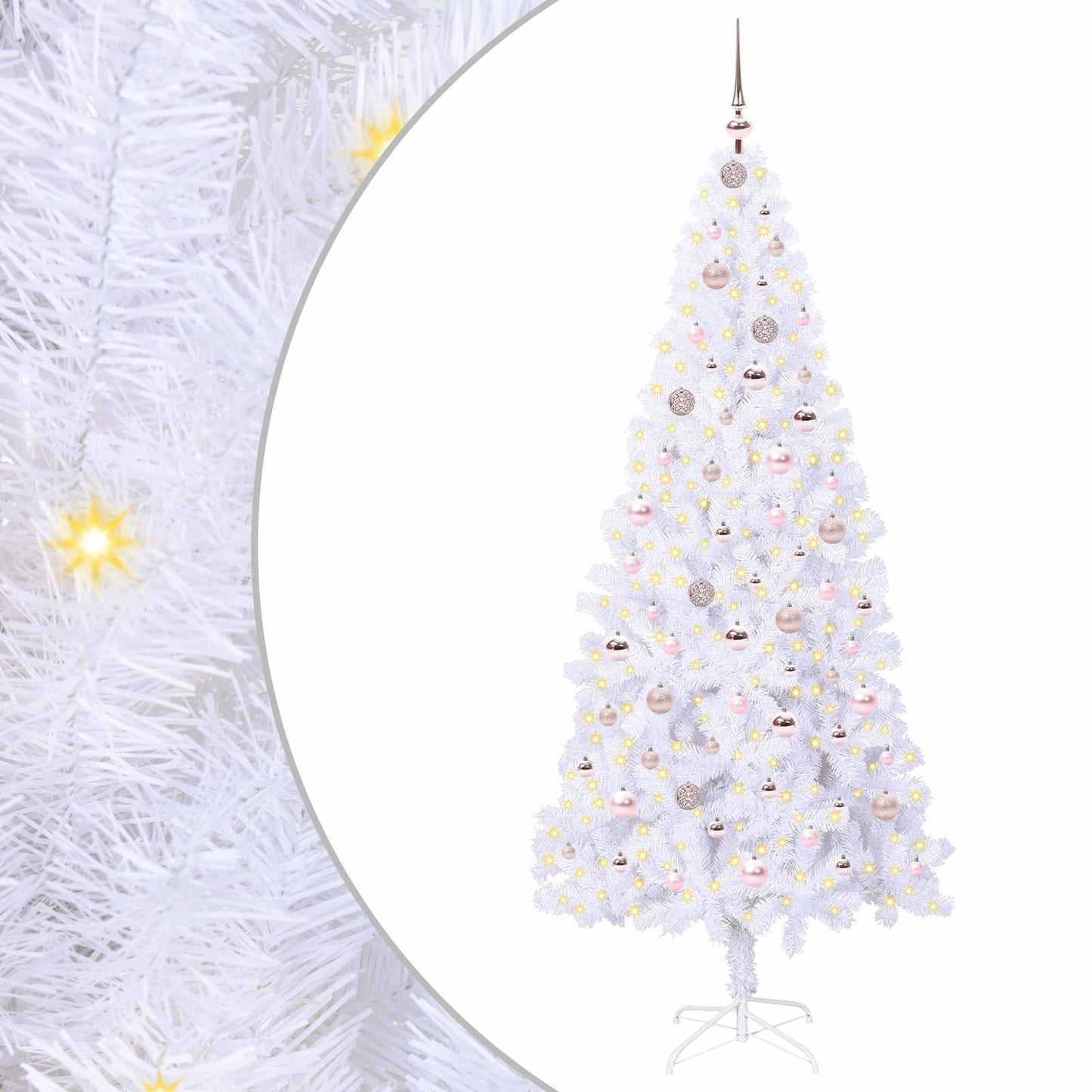 vidaXL Artificial Christmas Tree with Stand White 210 cm PVC and Steel - 53455