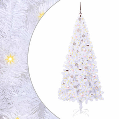 vidaXL Artificial Christmas Tree with Stand White 210 cm PVC and Steel - 53455