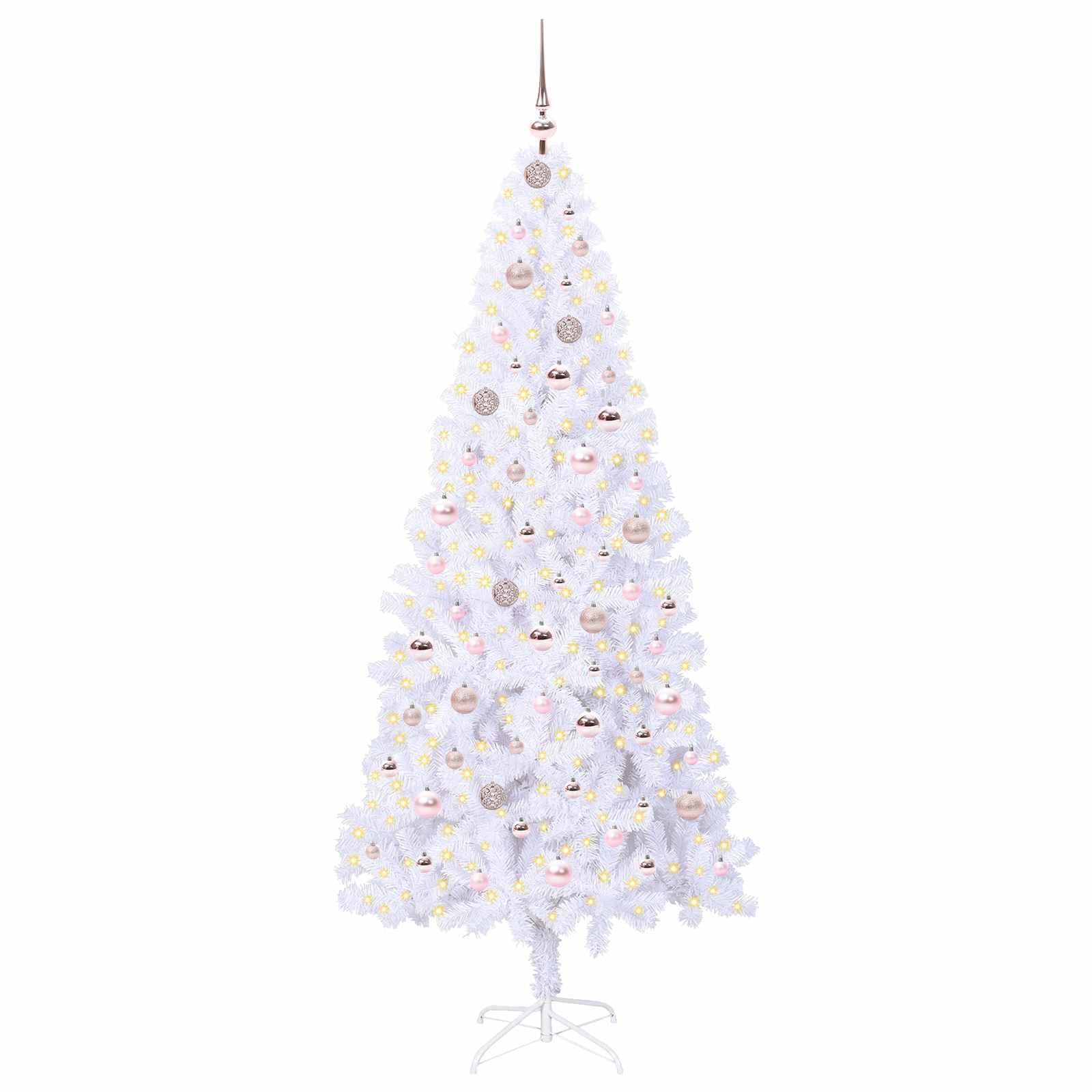 vidaXL Artificial Christmas Tree with Stand White 210 cm PVC and Steel - 53455