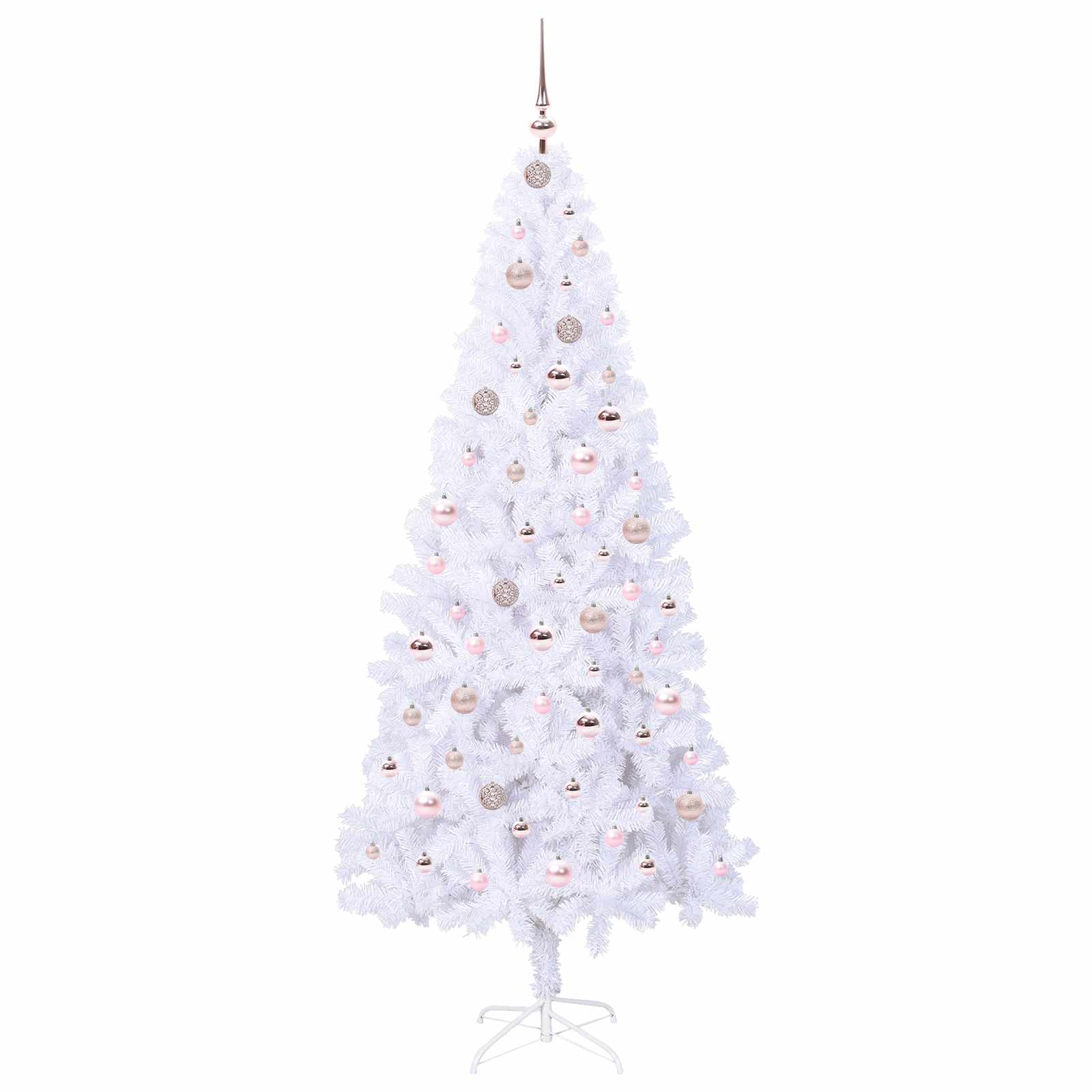 vidaXL Artificial Christmas Tree with Stand White 210 cm PVC and Steel - 53455