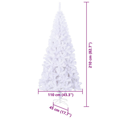 vidaXL Artificial Christmas Tree with Stand White 210 cm PVC and Steel - 53455
