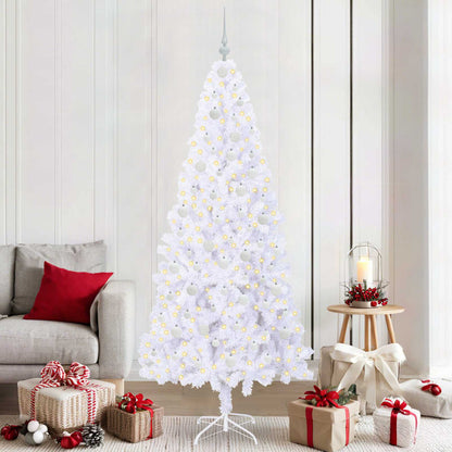 vidaXL Artificial Christmas Tree with Stand White 210 cm PVC and Steel - 53466