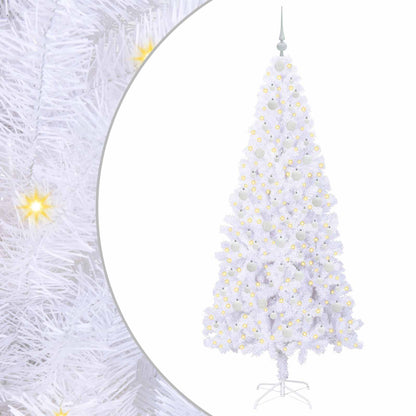 vidaXL Artificial Christmas Tree with Stand White 210 cm PVC and Steel - 53466