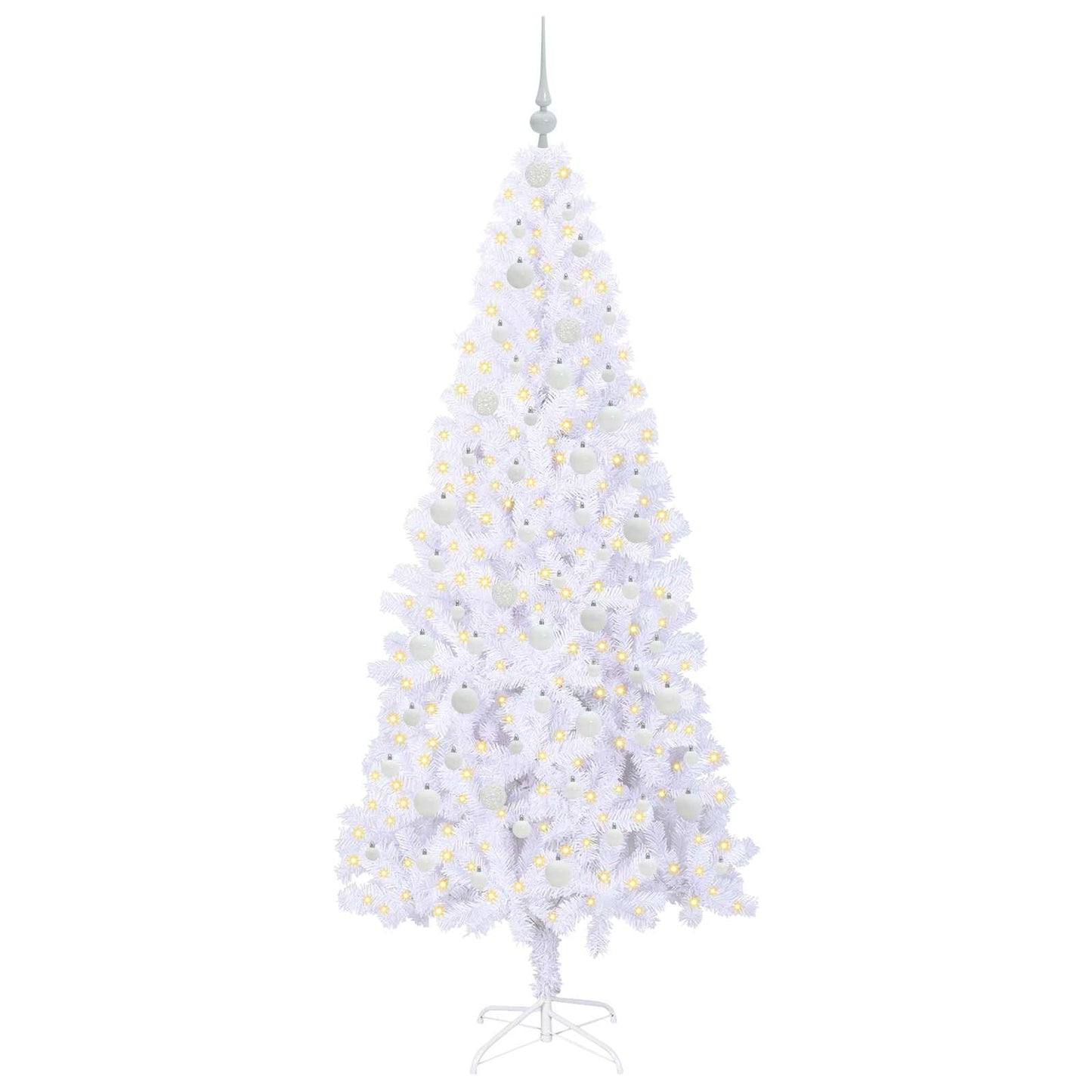 vidaXL Artificial Christmas Tree with Stand White 210 cm PVC and Steel - 53466