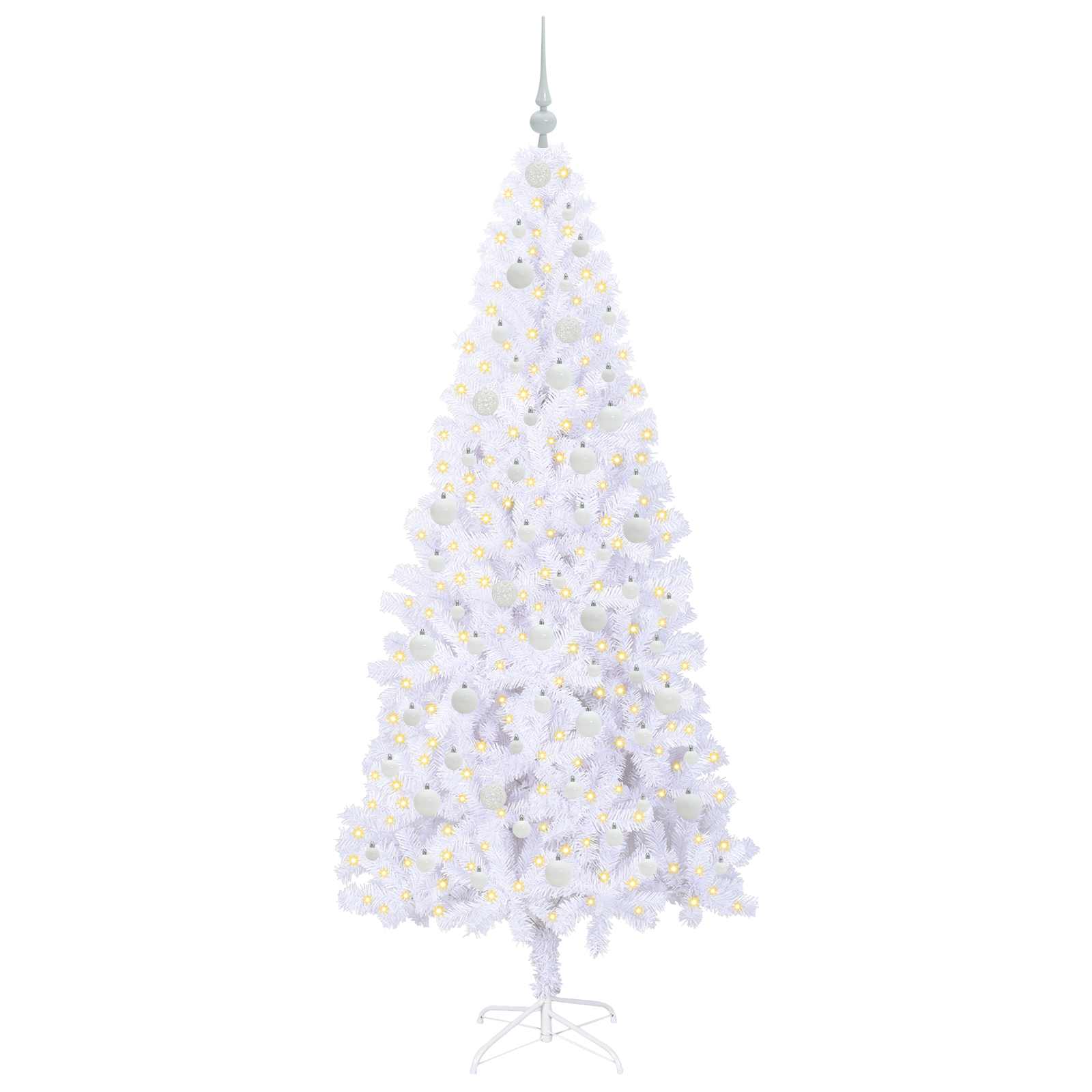 vidaXL Artificial Christmas Tree with Stand White 210 cm PVC and Steel - 53466