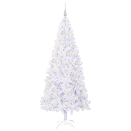 vidaXL Artificial Christmas Tree with Stand White 210 cm PVC and Steel - 53466
