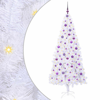 vidaXL Artificial Christmas Tree with Stand White 210 cm PVC and Steel - 53469