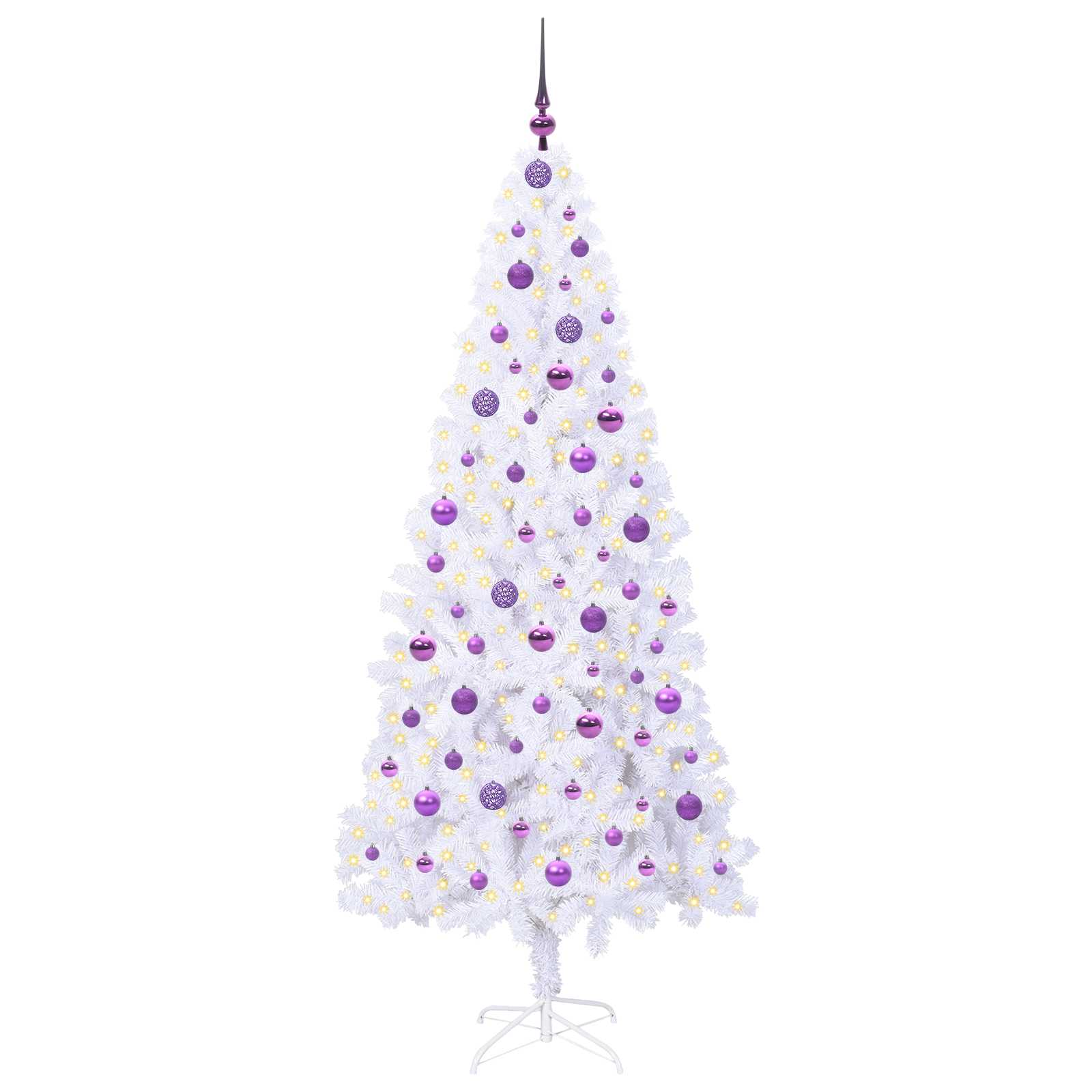 vidaXL Artificial Christmas Tree with Stand White 210 cm PVC and Steel - 53469
