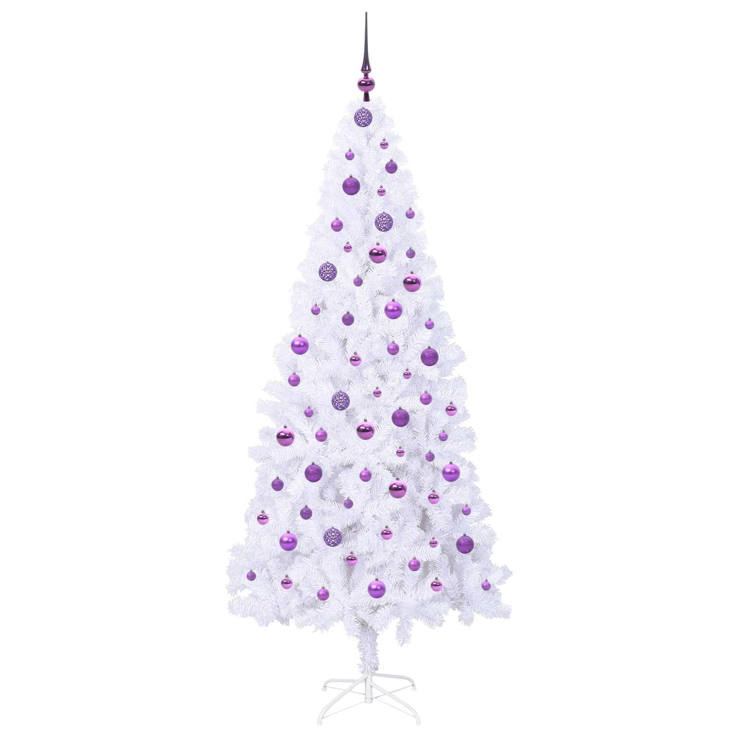 vidaXL Artificial Christmas Tree with Stand White 210 cm PVC and Steel - 53469