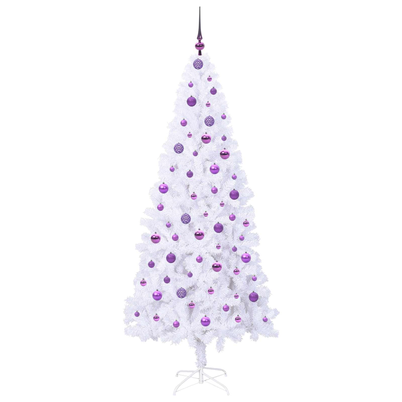 vidaXL Artificial Christmas Tree with Stand White 210 cm PVC and Steel - 53469