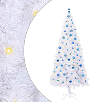 vidaXL Artificial Christmas Tree with Stand White 210 cm PVC and Steel - 53474