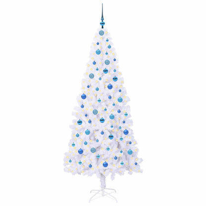 vidaXL Artificial Christmas Tree with Stand White 210 cm PVC and Steel - 53474