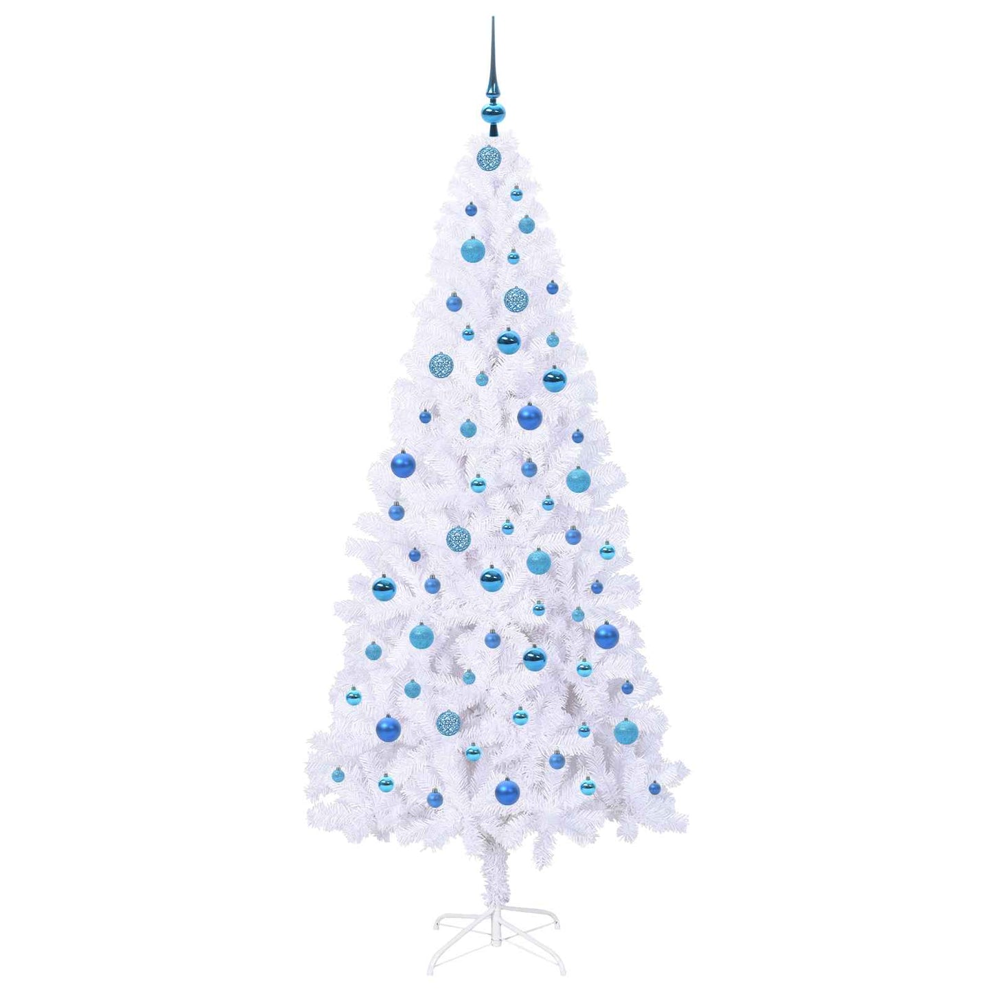 vidaXL Artificial Christmas Tree with Stand White 210 cm PVC and Steel - 53474