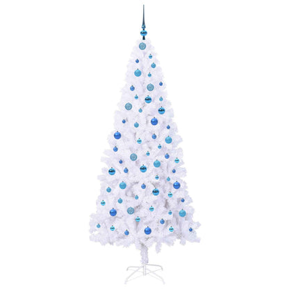 vidaXL Artificial Christmas Tree with Stand White 210 cm PVC and Steel - 53474