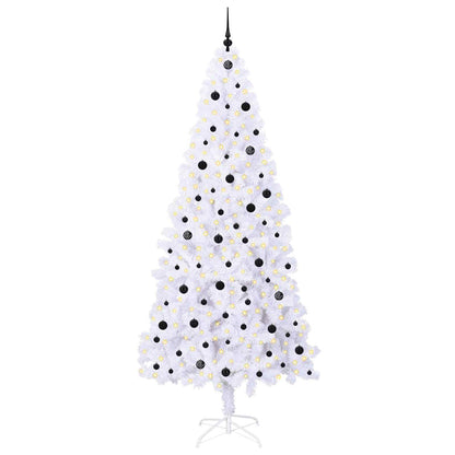 vidaXL Artificial Christmas Tree with Stand White 240 cm PVC and Steel