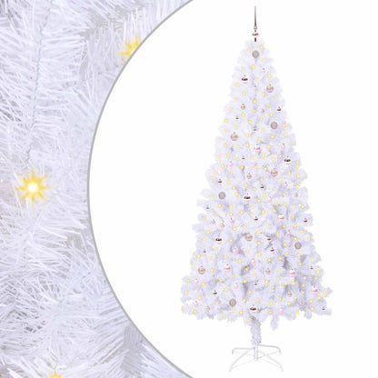 vidaXL Artificial Christmas Tree with Stand White 240 cm PVC and Steel - 53486