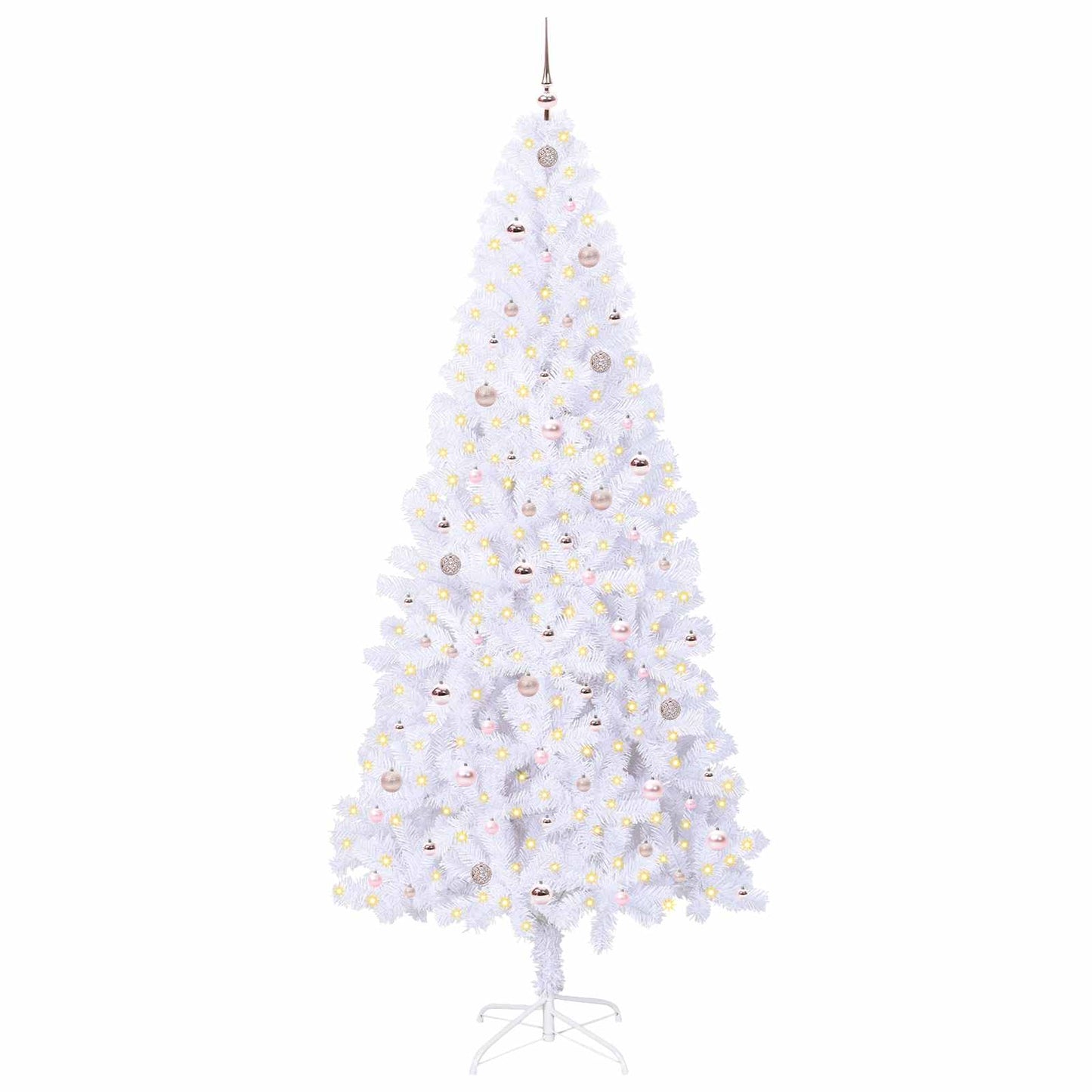 vidaXL Artificial Christmas Tree with Stand White 240 cm PVC and Steel - 53486