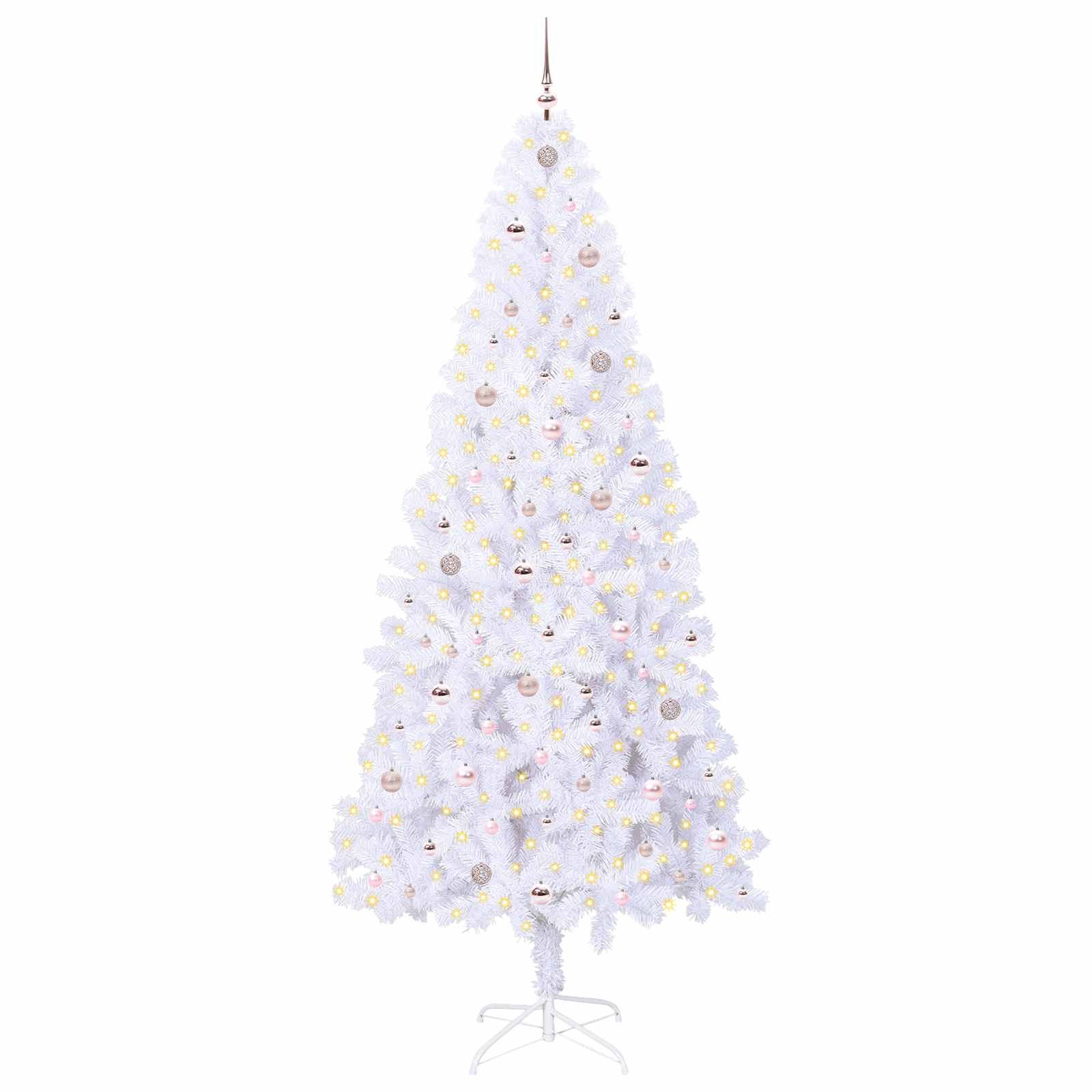 vidaXL Artificial Christmas Tree with Stand White 240 cm PVC and Steel - 53486