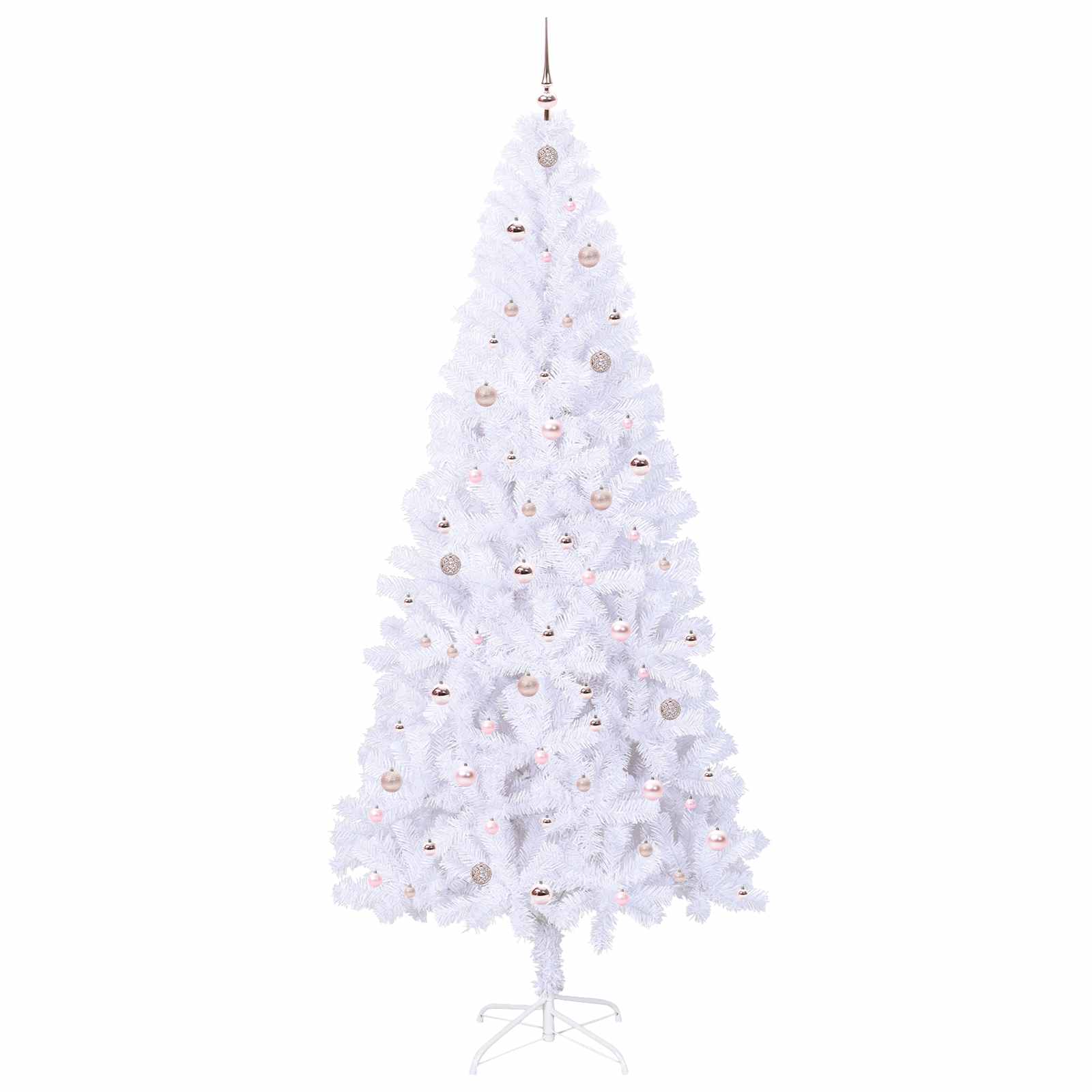 vidaXL Artificial Christmas Tree with Stand White 240 cm PVC and Steel - 53486