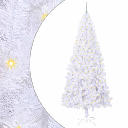 vidaXL Artificial Christmas Tree with Stand White 240 cm PVC and Steel - 53488
