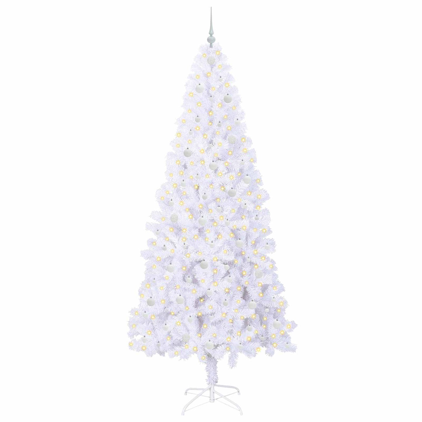 vidaXL Artificial Christmas Tree with Stand White 240 cm PVC and Steel - 53488
