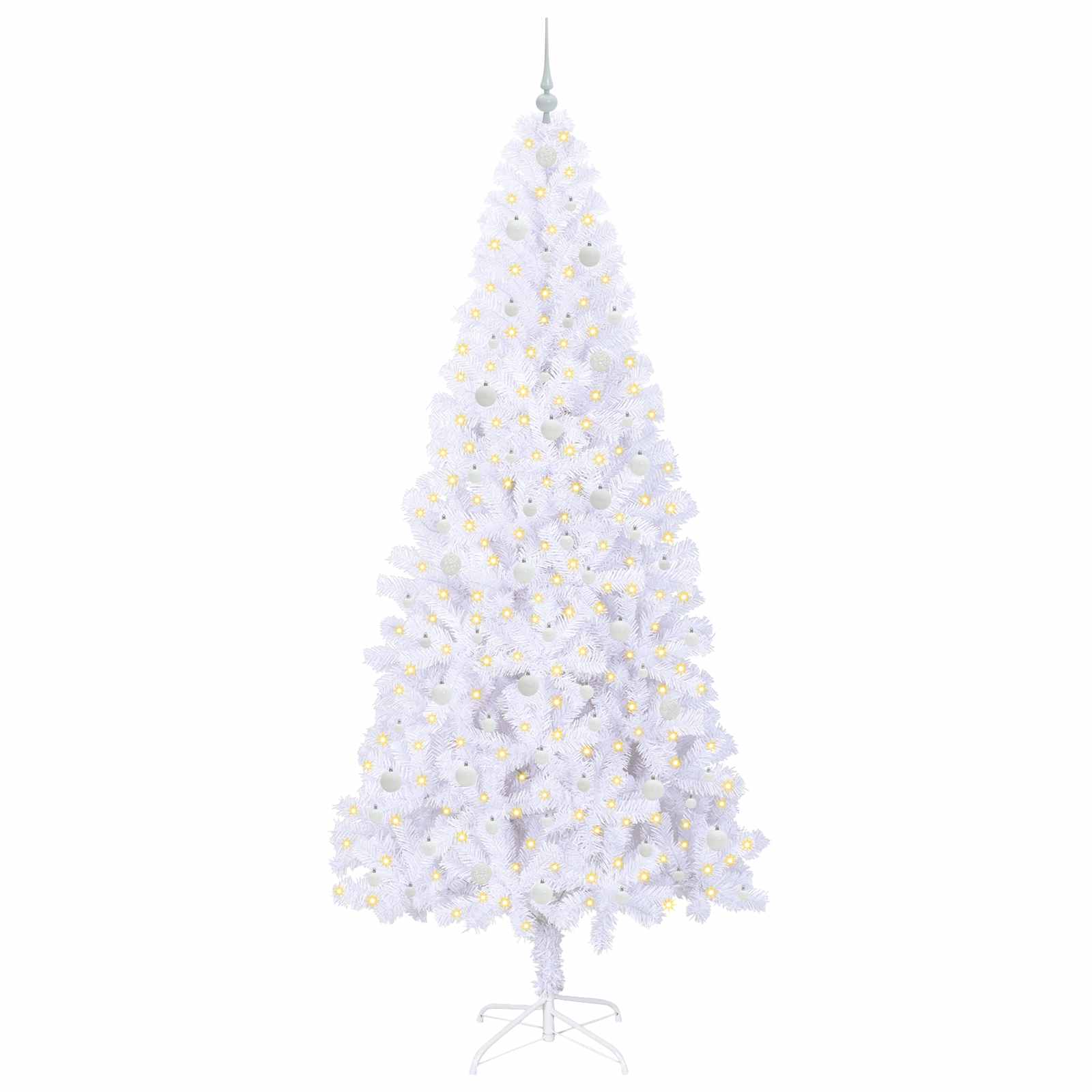 vidaXL Artificial Christmas Tree with Stand White 240 cm PVC and Steel - 53488