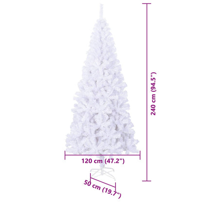 vidaXL Artificial Christmas Tree with Stand White 240 cm PVC and Steel - 53488