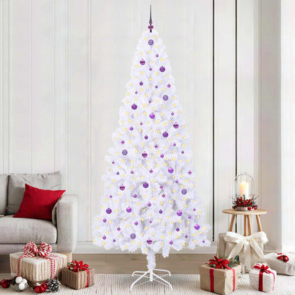 vidaXL Artificial Christmas Tree with Stand White 240 cm PVC and Steel - 53495