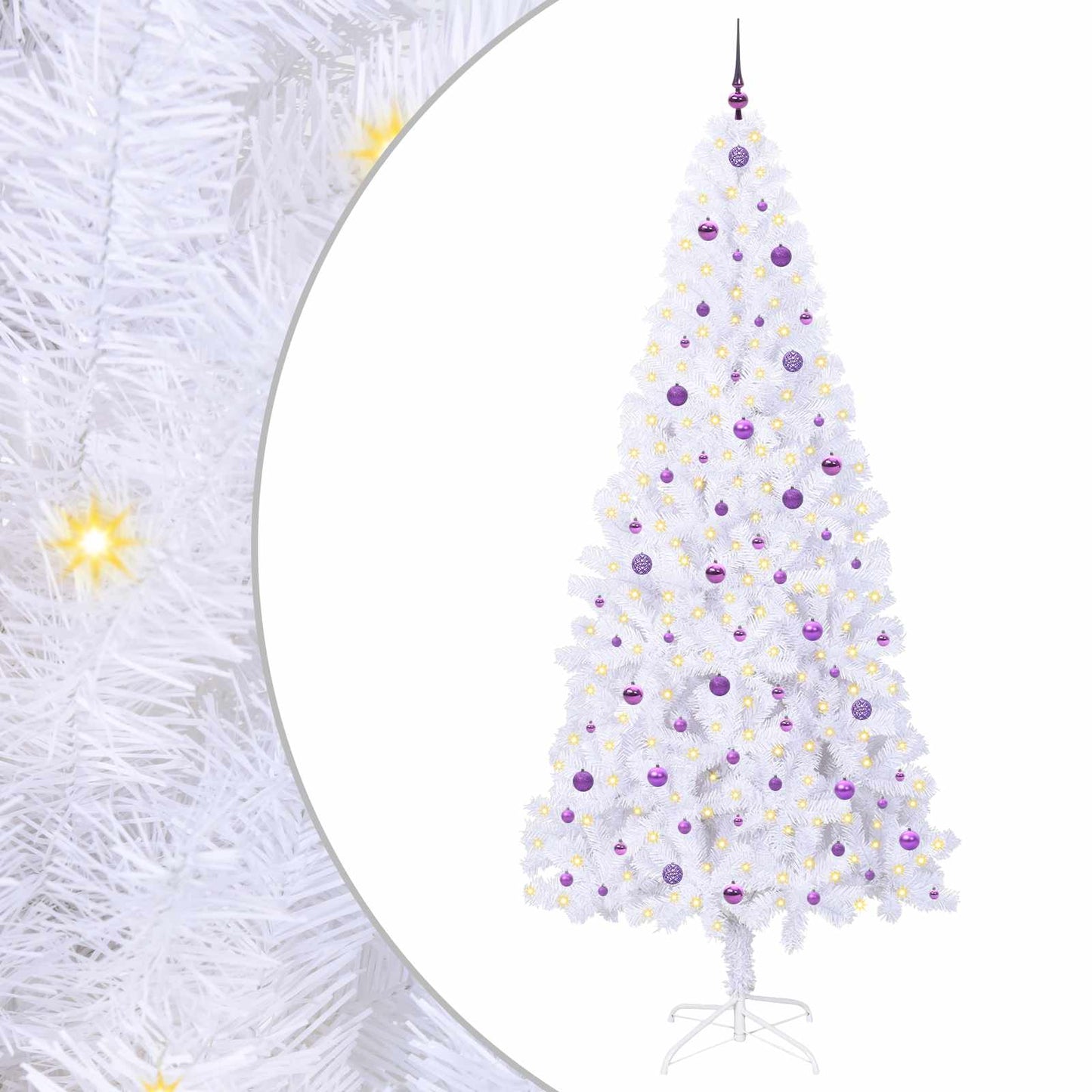 vidaXL Artificial Christmas Tree with Stand White 240 cm PVC and Steel - 53495