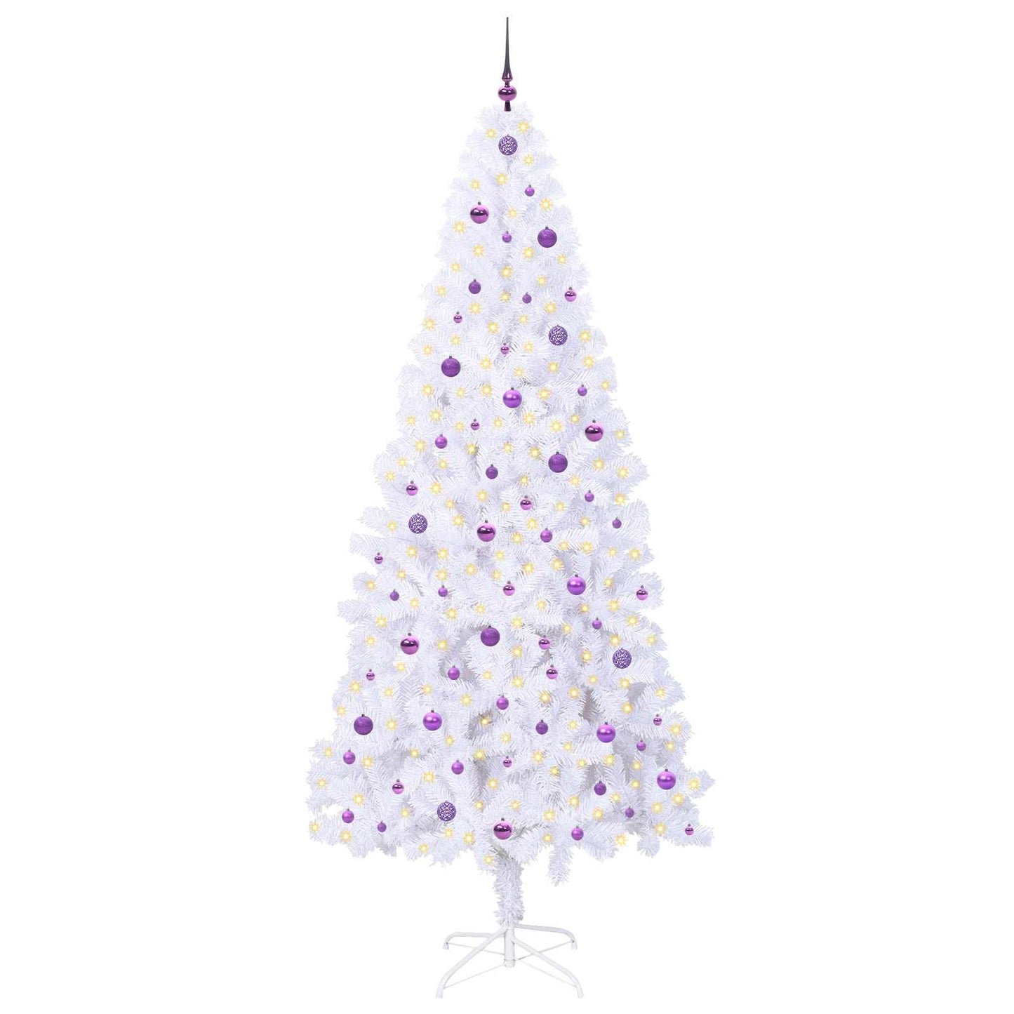 vidaXL Artificial Christmas Tree with Stand White 240 cm PVC and Steel - 53495