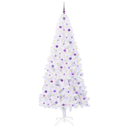 vidaXL Artificial Christmas Tree with Stand White 240 cm PVC and Steel - 53495