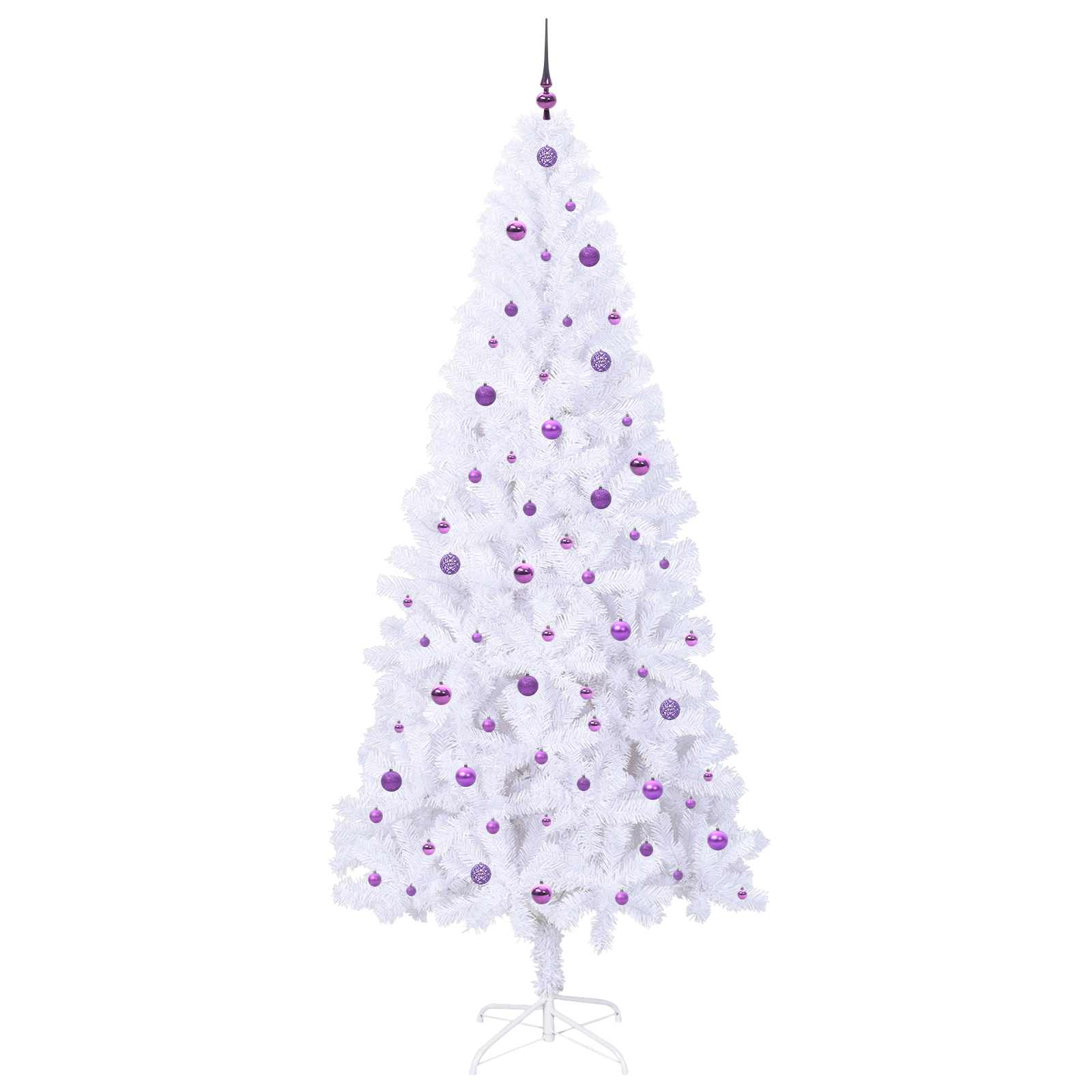vidaXL Artificial Christmas Tree with Stand White 240 cm PVC and Steel - 53495