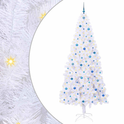 vidaXL Artificial Christmas Tree with Stand White 240 cm PVC and Steel - 53498