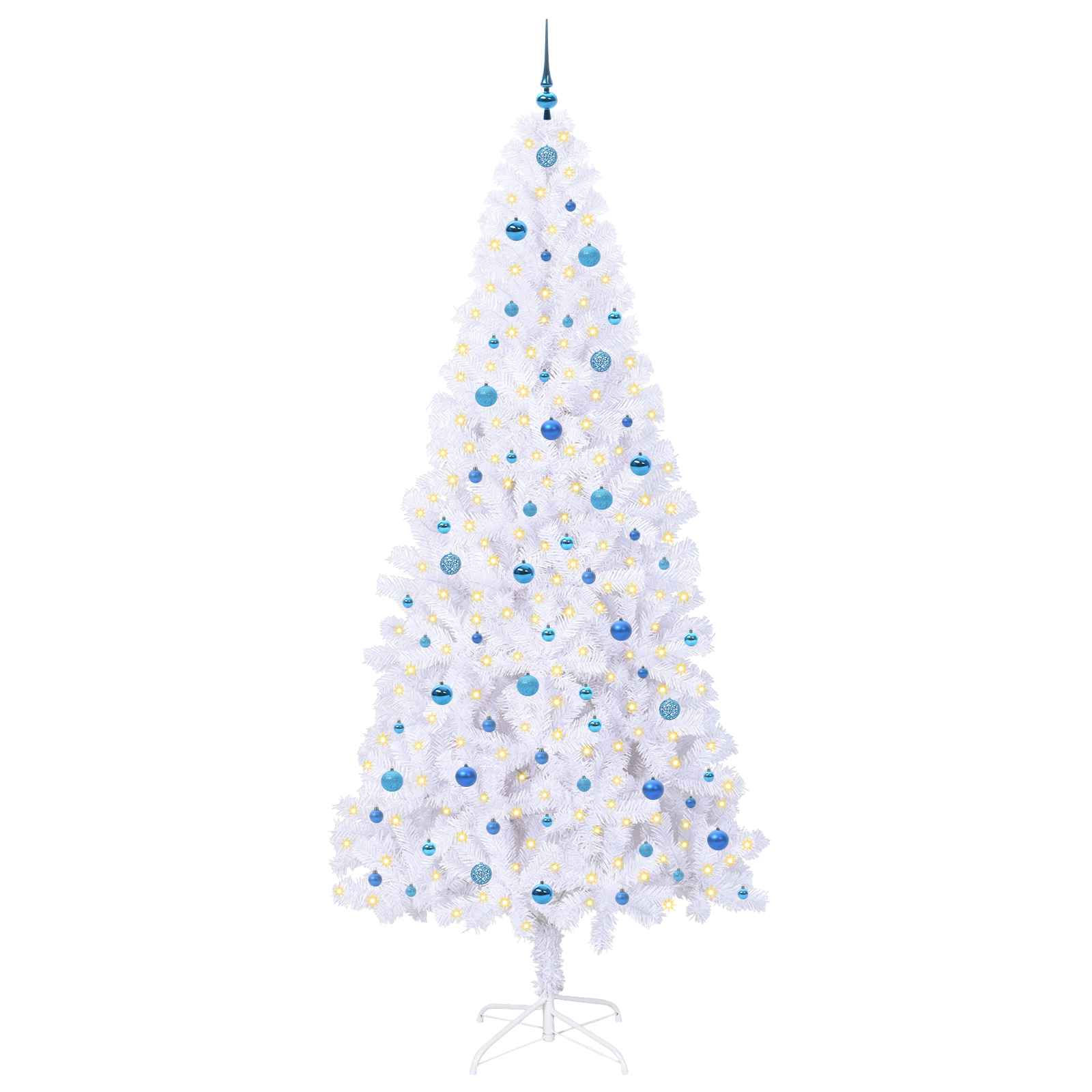 vidaXL Artificial Christmas Tree with Stand White 240 cm PVC and Steel - 53498