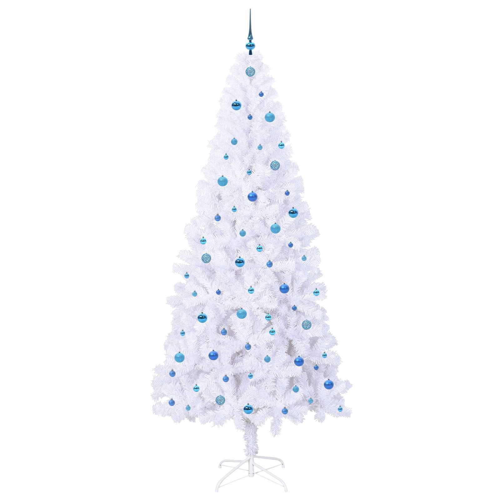 vidaXL Artificial Christmas Tree with Stand White 240 cm PVC and Steel - 53498