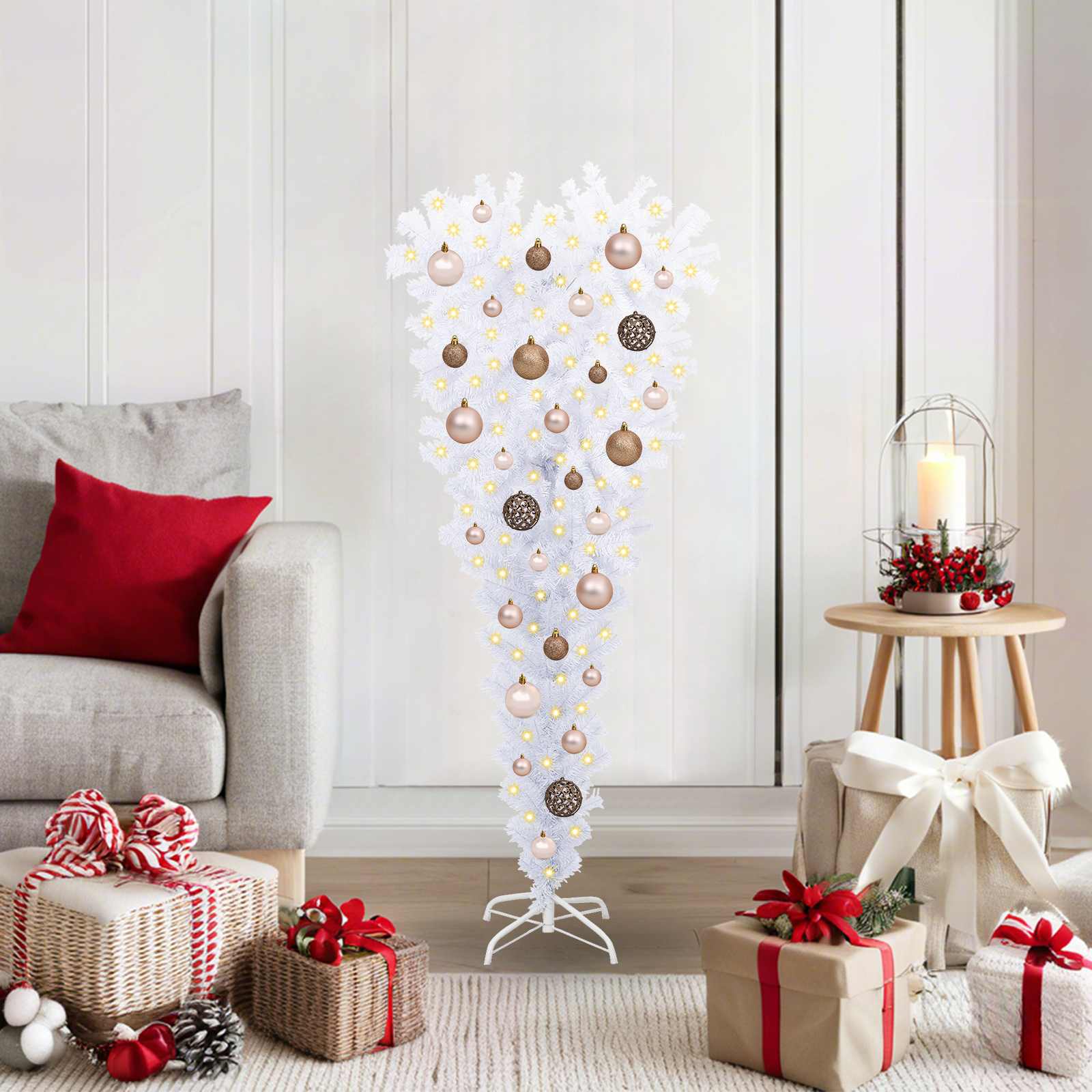 vidaXL Artificial Christmas Tree with Stand White 120 cm PVC and Steel - 53504