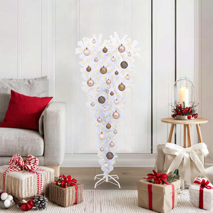 vidaXL Artificial Christmas Tree with Stand White 120 cm PVC and Steel - 53504