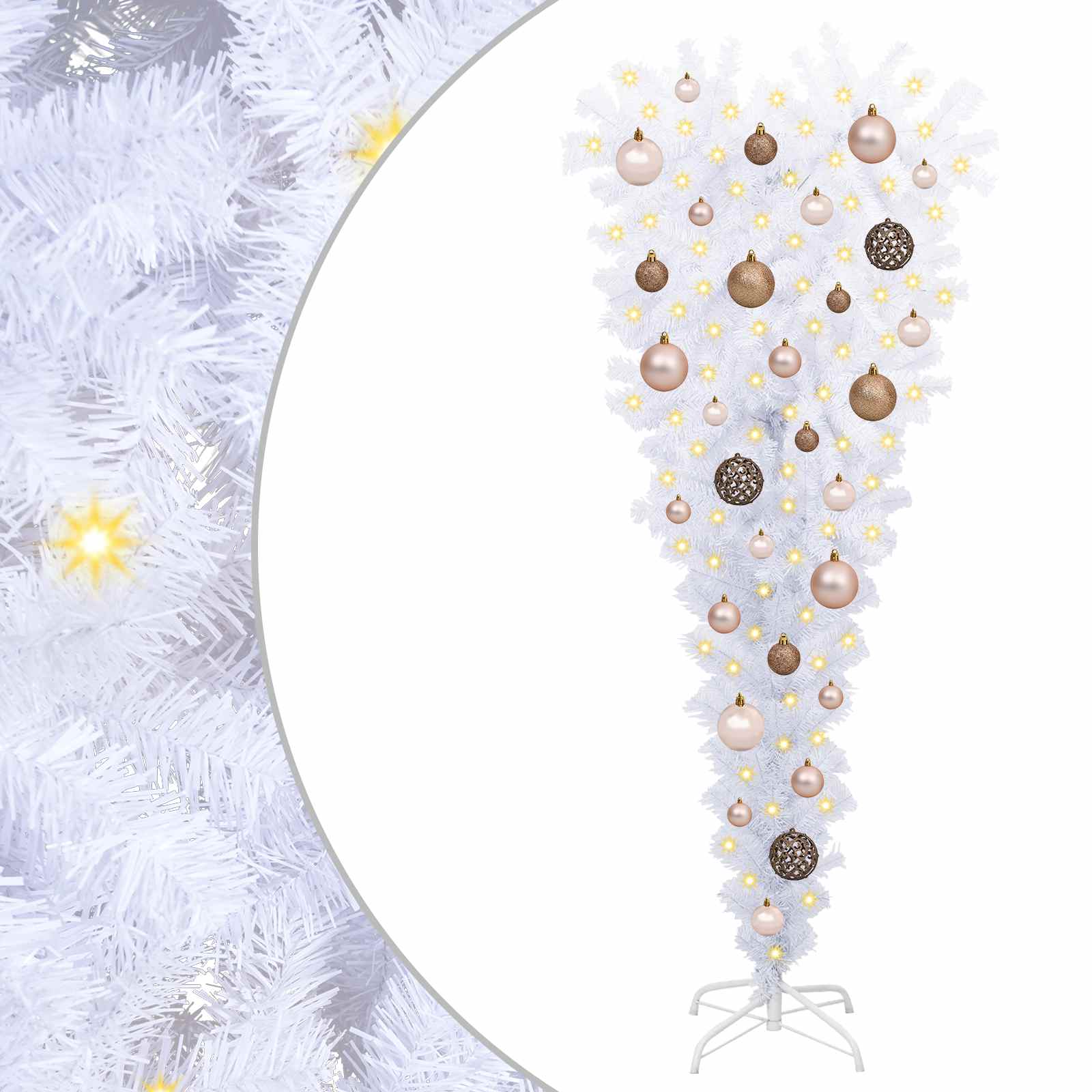 vidaXL Artificial Christmas Tree with Stand White 120 cm PVC and Steel - 53504