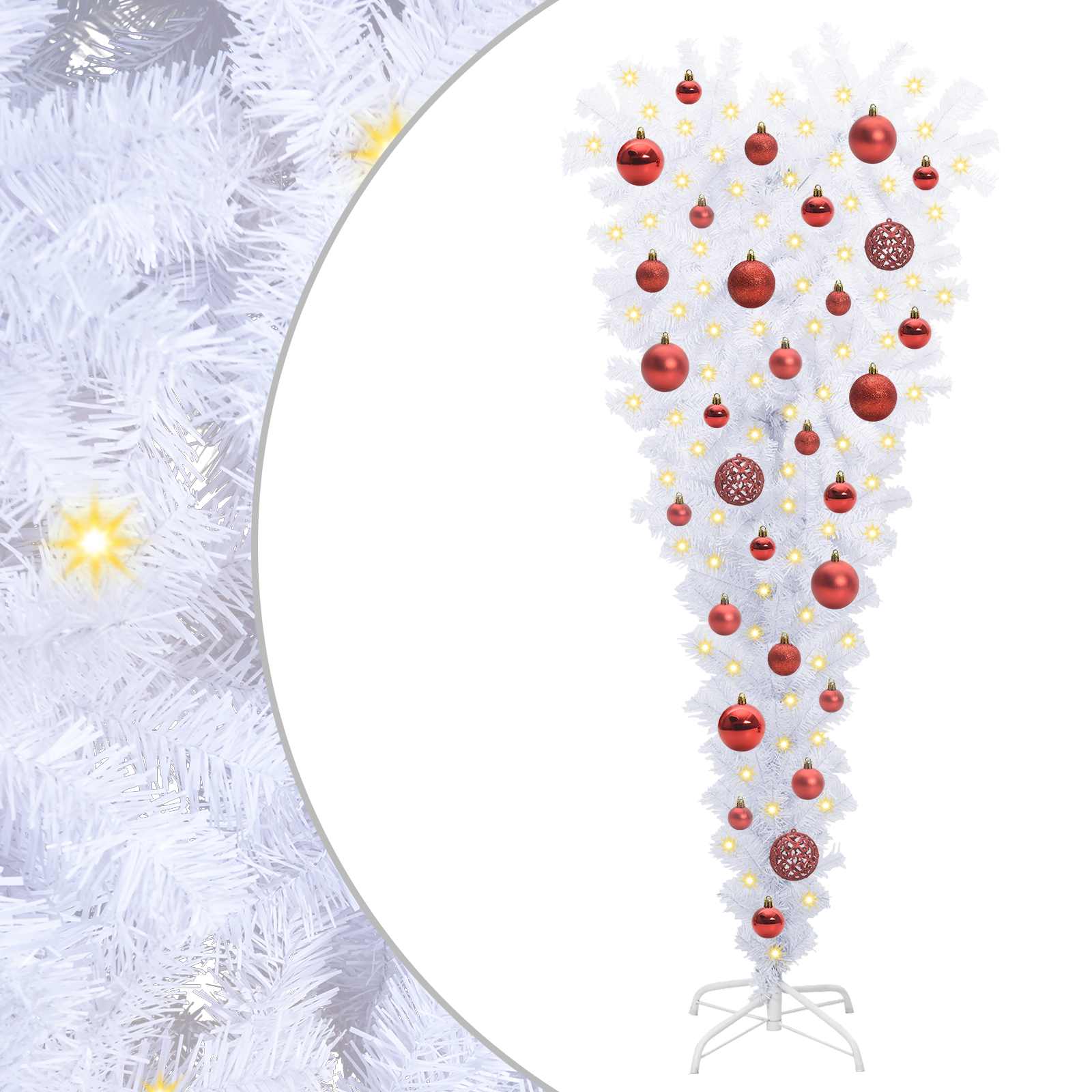 vidaXL Artificial Christmas Tree with Stand White 120 cm PVC and Steel - 53508