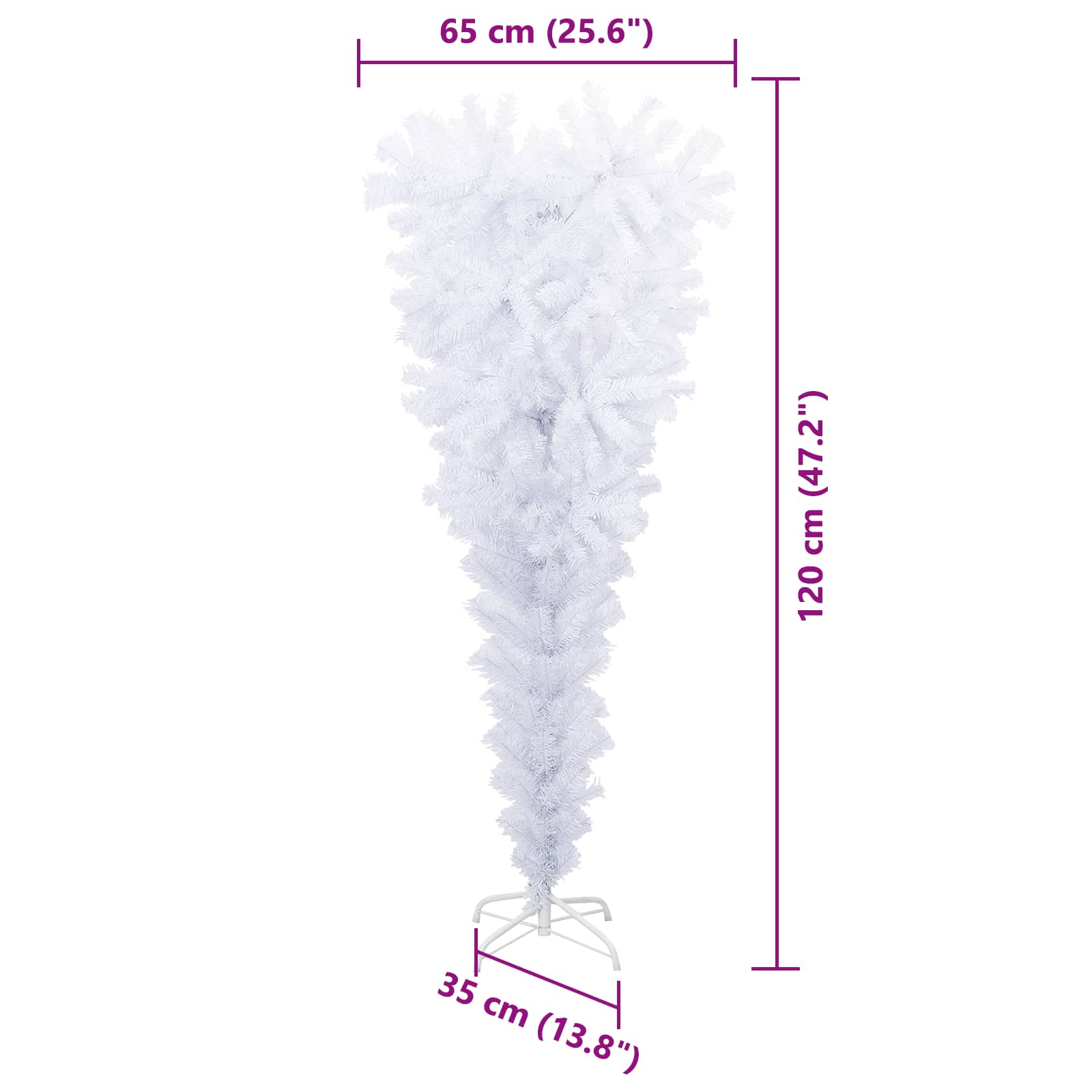 vidaXL Artificial Christmas Tree with Stand White 120 cm PVC and Steel - 53508