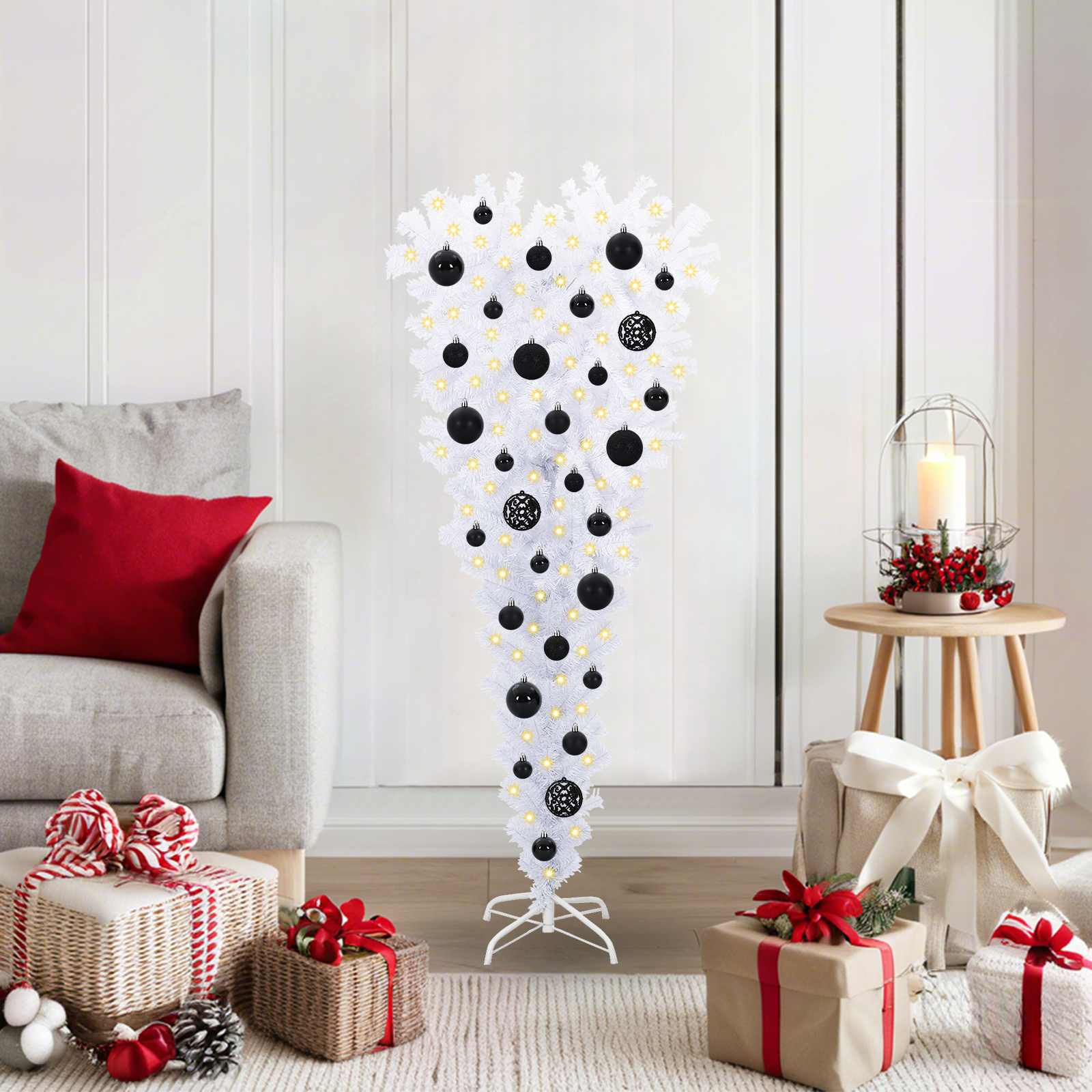 vidaXL Artificial Christmas Tree with Stand White 120 cm PVC and Steel - 53510