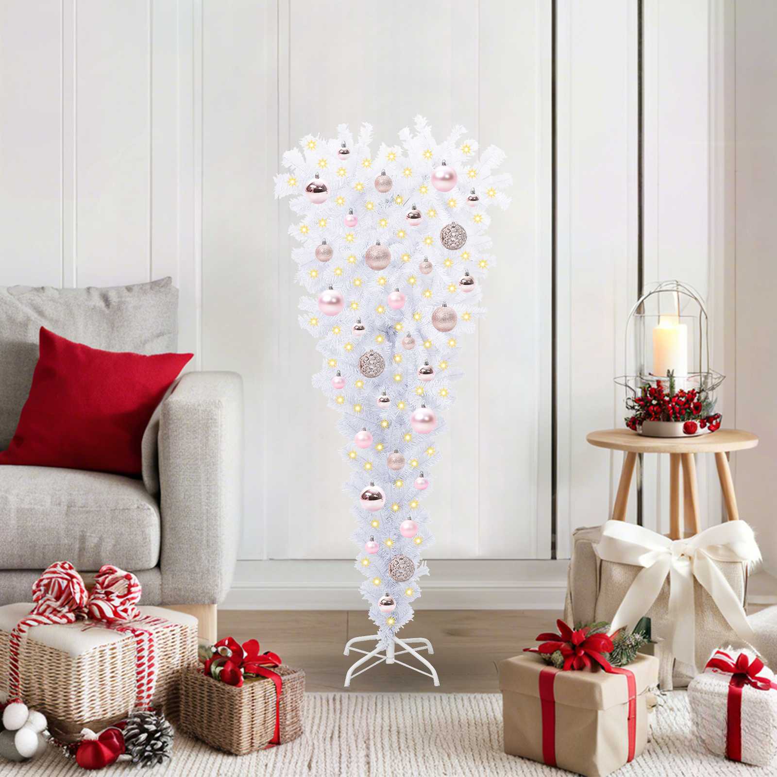 vidaXL Artificial Christmas Tree with Stand White 120 cm PVC and Steel - 53515