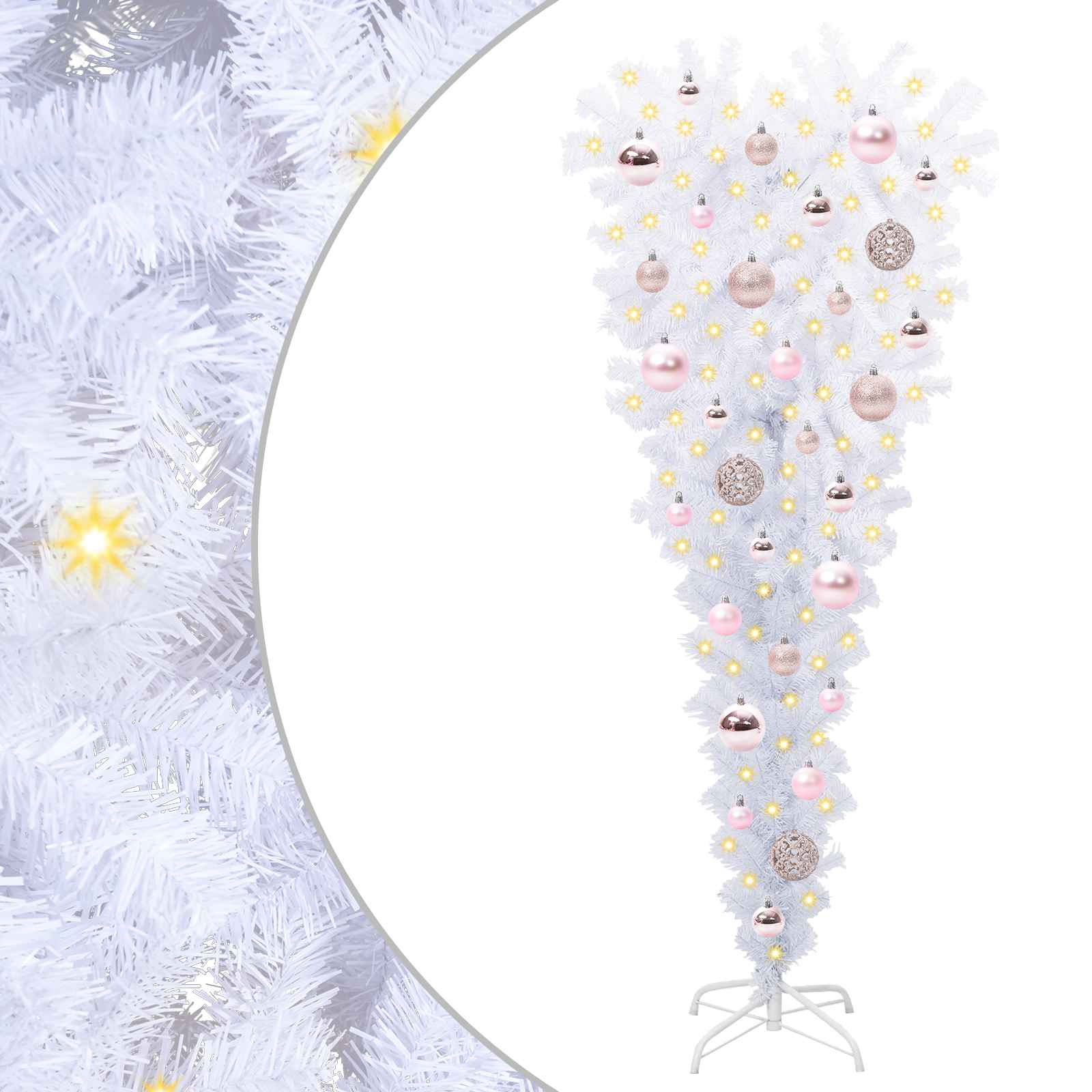 vidaXL Artificial Christmas Tree with Stand White 120 cm PVC and Steel - 53515