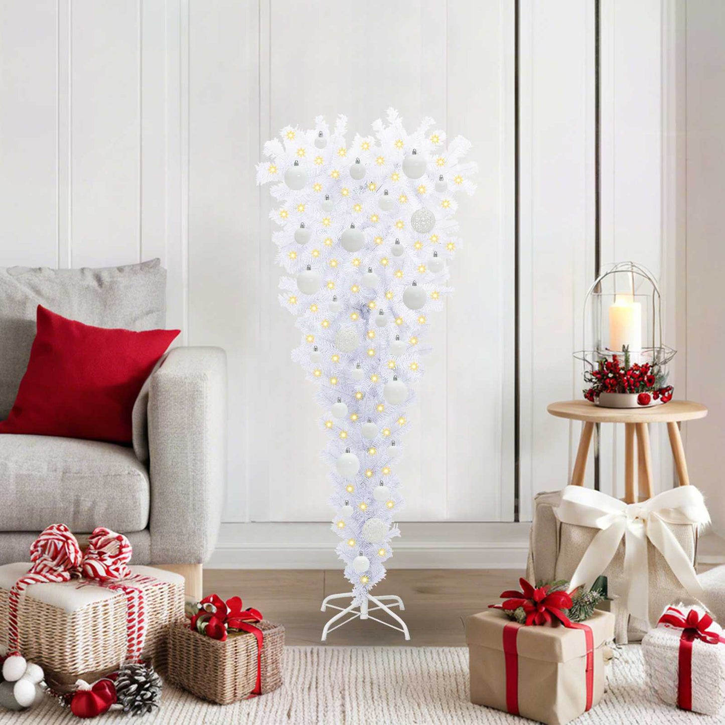 vidaXL Artificial Christmas Tree with Stand White 120 cm PVC and Steel - 53522