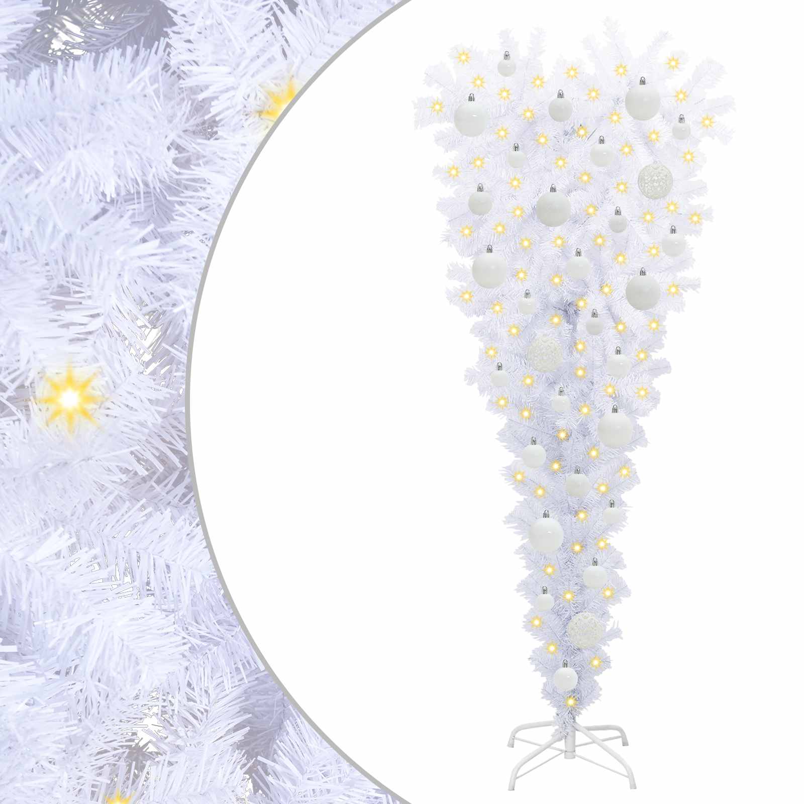 vidaXL Artificial Christmas Tree with Stand White 120 cm PVC and Steel - 53522